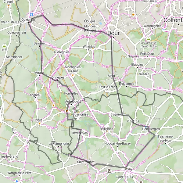 Miniature de la carte de l'inspiration cycliste "Balade Pittoresque en Campagne" dans la Prov. Hainaut, Belgium. Générée par le planificateur d'itinéraire cycliste Tarmacs.app