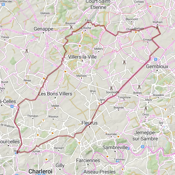 Karten-Miniaturansicht der Radinspiration "Entdecke die ländliche Schönheit von Hainaut" in Prov. Hainaut, Belgium. Erstellt vom Tarmacs.app-Routenplaner für Radtouren