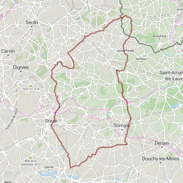 Karten-Miniaturansicht der Radinspiration "Gravel-Tour durch das ländliche Hainaut" in Prov. Hainaut, Belgium. Erstellt vom Tarmacs.app-Routenplaner für Radtouren