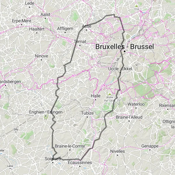 Karten-Miniaturansicht der Radinspiration "Ultimative Straßenausfahrt von Soignies" in Prov. Hainaut, Belgium. Erstellt vom Tarmacs.app-Routenplaner für Radtouren