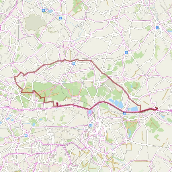 Miniatuurkaart van de fietsinspiratie "Gravelroute rondom Thieu" in Prov. Hainaut, Belgium. Gemaakt door de Tarmacs.app fietsrouteplanner