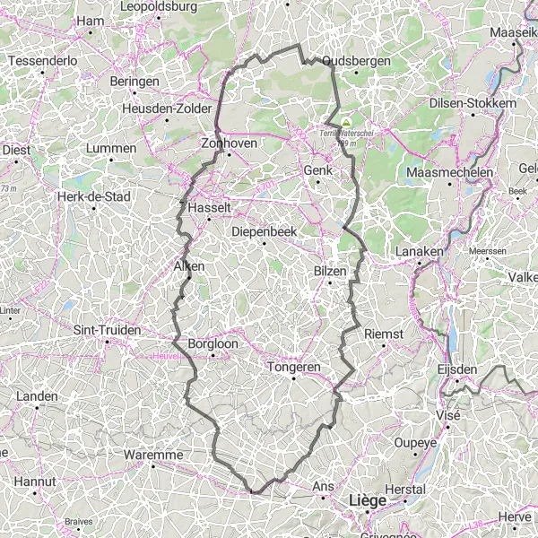 Karten-Miniaturansicht der Radinspiration "Schlossrundtour Limburg" in Prov. Liège, Belgium. Erstellt vom Tarmacs.app-Routenplaner für Radtouren