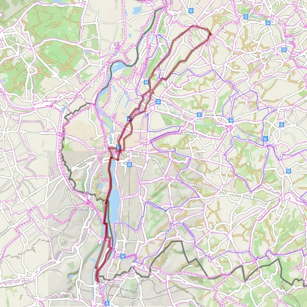 Karten-Miniaturansicht der Radinspiration "Gravel Tour entlang der Maas" in Prov. Liège, Belgium. Erstellt vom Tarmacs.app-Routenplaner für Radtouren
