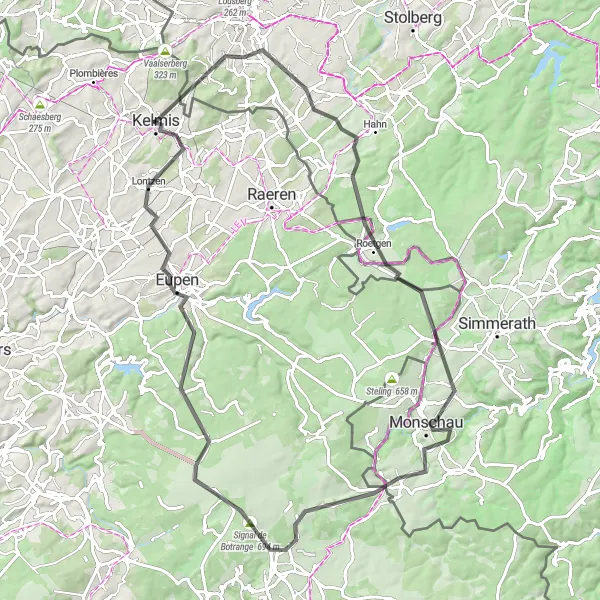 Karten-Miniaturansicht der Radinspiration "Radtour entlang der Straßen von Neu-Moresnet" in Prov. Liège, Belgium. Erstellt vom Tarmacs.app-Routenplaner für Radtouren