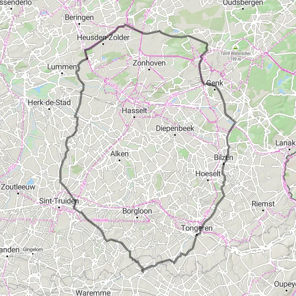 Map miniature of "Historical Route with Stunning Views" cycling inspiration in Prov. Liège, Belgium. Generated by Tarmacs.app cycling route planner