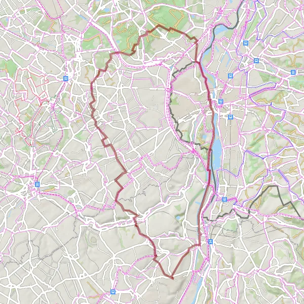 Miniature de la carte de l'inspiration cycliste "Parcours de gravier à Herderen" dans la Prov. Liège, Belgium. Générée par le planificateur d'itinéraire cycliste Tarmacs.app