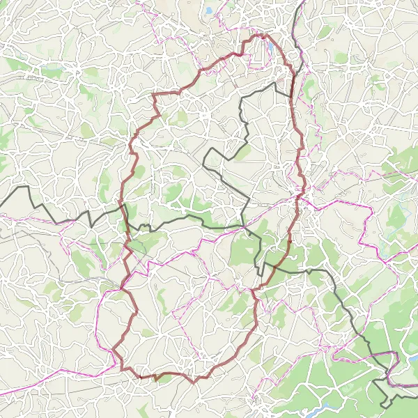 Map miniature of "The Meanders of Thimister" cycling inspiration in Prov. Liège, Belgium. Generated by Tarmacs.app cycling route planner