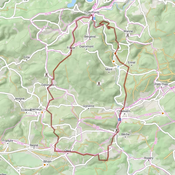 Map miniature of "Exploring Scenic Ardennes" cycling inspiration in Prov. Liège, Belgium. Generated by Tarmacs.app cycling route planner