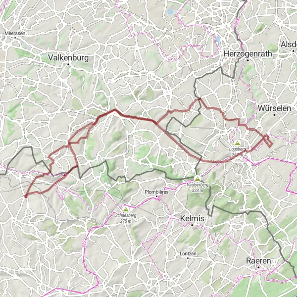 Map miniature of "Lemiers to Kattenrothberg Gravel Adventure" cycling inspiration in Prov. Liège, Belgium. Generated by Tarmacs.app cycling route planner