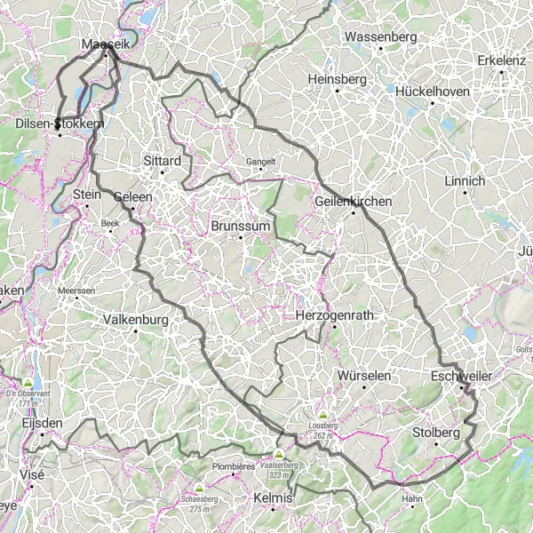 Karten-Miniaturansicht der Radinspiration "Faszinierende Limburg Radrundtour" in Prov. Limburg (BE), Belgium. Erstellt vom Tarmacs.app-Routenplaner für Radtouren