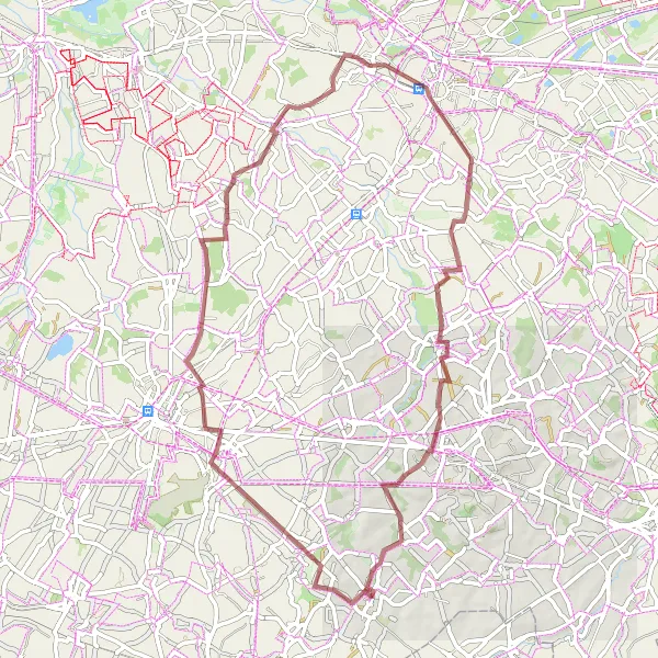 Miniatuurkaart van de fietsinspiratie "Gravelroute door Heers en omgeving" in Prov. Limburg (BE), Belgium. Gemaakt door de Tarmacs.app fietsrouteplanner