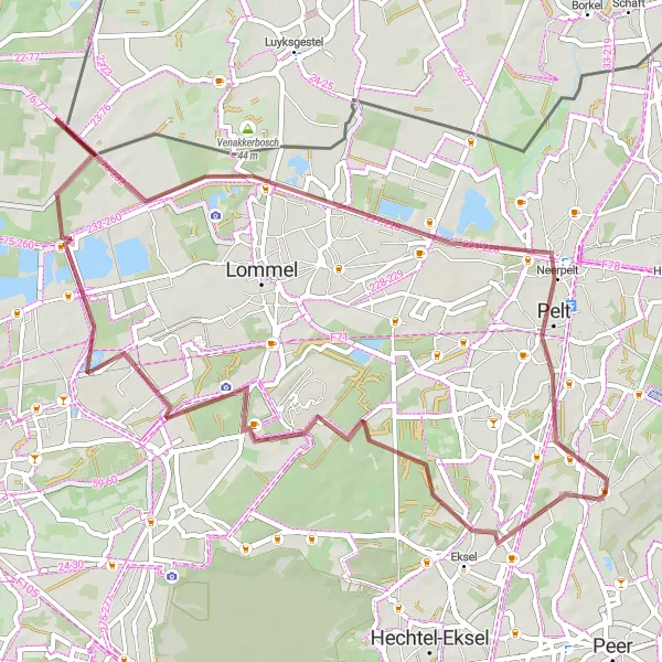 Karten-Miniaturansicht der Radinspiration "Naturtour durch Leyssensmolen und Barrier" in Prov. Limburg (BE), Belgium. Erstellt vom Tarmacs.app-Routenplaner für Radtouren