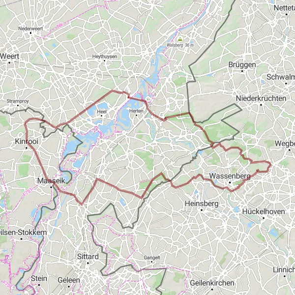 Map miniature of "Gravel Adventure" cycling inspiration in Prov. Limburg (BE), Belgium. Generated by Tarmacs.app cycling route planner