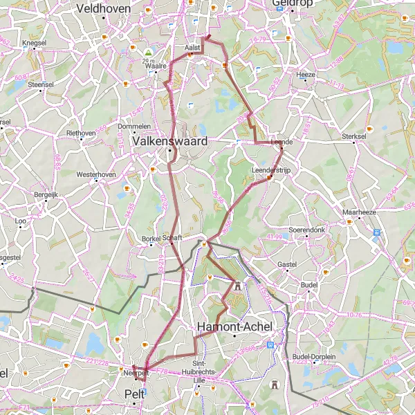 Miniatuurkaart van de fietsinspiratie "Aalst en Schaft gravelroute" in Prov. Limburg (BE), Belgium. Gemaakt door de Tarmacs.app fietsrouteplanner