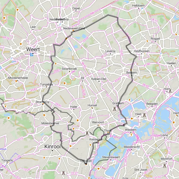 Map miniature of "Sint-Jan Road Circuit" cycling inspiration in Prov. Limburg (BE), Belgium. Generated by Tarmacs.app cycling route planner