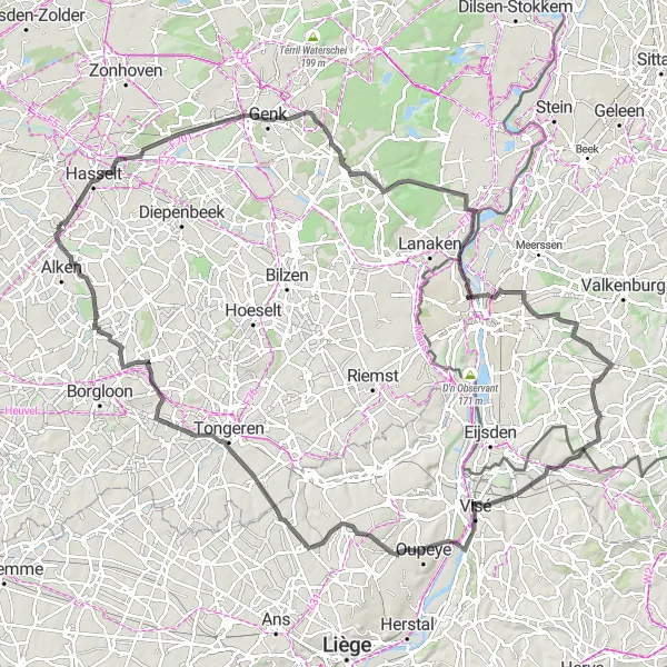 Karten-Miniaturansicht der Radinspiration "Road Cycling Abenteuer in der Region Limburg" in Prov. Limburg (BE), Belgium. Erstellt vom Tarmacs.app-Routenplaner für Radtouren