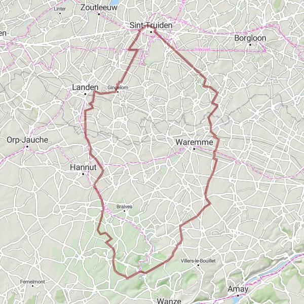 Miniatuurkaart van de fietsinspiratie "Gravelroute naar Engelmanshoven" in Prov. Limburg (BE), Belgium. Gemaakt door de Tarmacs.app fietsrouteplanner