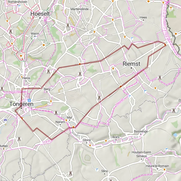 Karten-Miniaturansicht der Radinspiration "Gravel-Tour durch die Region" in Prov. Limburg (BE), Belgium. Erstellt vom Tarmacs.app-Routenplaner für Radtouren