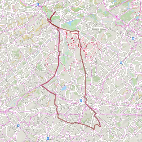Miniature de la carte de l'inspiration cycliste "La Route des Châteaux et des Campagnes" dans la Prov. Limburg (BE), Belgium. Générée par le planificateur d'itinéraire cycliste Tarmacs.app
