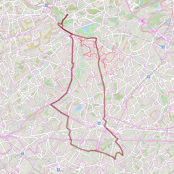 Miniatuurkaart van de fietsinspiratie "Gravelavontuur in de natuur" in Prov. Limburg (BE), Belgium. Gemaakt door de Tarmacs.app fietsrouteplanner