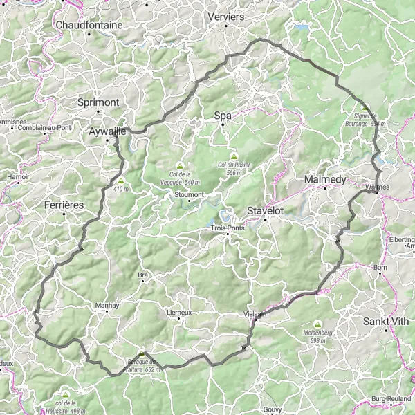 Miniatuurkaart van de fietsinspiratie "Uitdagende Route naar Ville-du-Bois" in Prov. Luxembourg (BE), Belgium. Gemaakt door de Tarmacs.app fietsrouteplanner