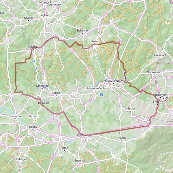 Miniature de la carte de l'inspiration cycliste "Circuit de Sampont" dans la Prov. Luxembourg (BE), Belgium. Générée par le planificateur d'itinéraire cycliste Tarmacs.app