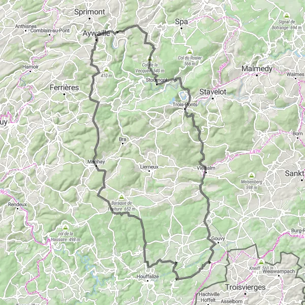 Map miniature of "Countryside Delight: Chabrehez and Beyond" cycling inspiration in Prov. Luxembourg (BE), Belgium. Generated by Tarmacs.app cycling route planner