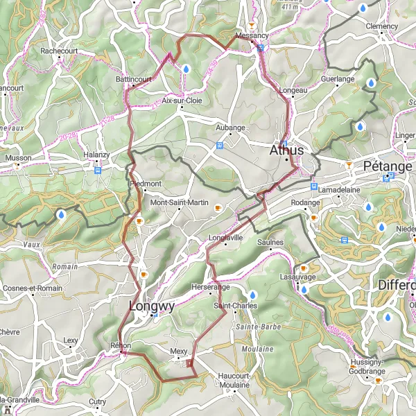 Map miniature of "Gravel Exploration" cycling inspiration in Prov. Luxembourg (BE), Belgium. Generated by Tarmacs.app cycling route planner