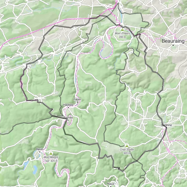 Miniature de la carte de l'inspiration cycliste "Sart-Custinne en Boucle" dans la Prov. Namur, Belgium. Générée par le planificateur d'itinéraire cycliste Tarmacs.app