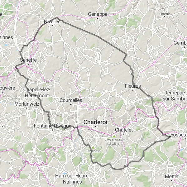 Miniatuurkaart van de fietsinspiratie "108 km fietsen rond Vitrival" in Prov. Namur, Belgium. Gemaakt door de Tarmacs.app fietsrouteplanner