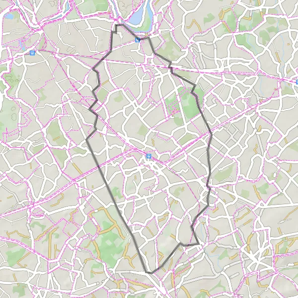 Map miniature of "Briel - Merchtem - Mazenzele - Baasrode" cycling inspiration in Prov. Oost-Vlaanderen, Belgium. Generated by Tarmacs.app cycling route planner