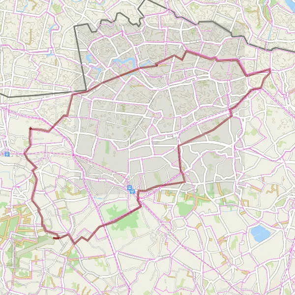 Map miniature of "Gravel Adventure in East Flanders" cycling inspiration in Prov. Oost-Vlaanderen, Belgium. Generated by Tarmacs.app cycling route planner
