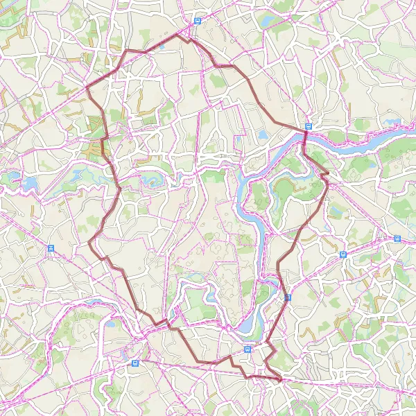 Map miniature of "Exploring Gravel Paths in Grembergen" cycling inspiration in Prov. Oost-Vlaanderen, Belgium. Generated by Tarmacs.app cycling route planner