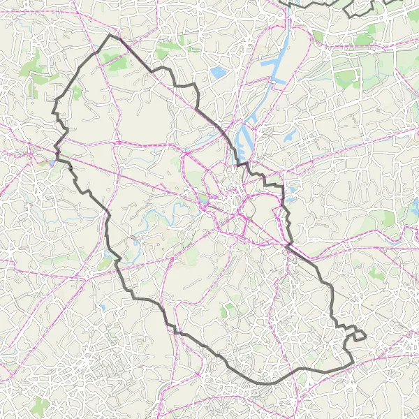 Karten-Miniaturansicht der Radinspiration "Rennradtour von Burst nach Zonnegem" in Prov. Oost-Vlaanderen, Belgium. Erstellt vom Tarmacs.app-Routenplaner für Radtouren