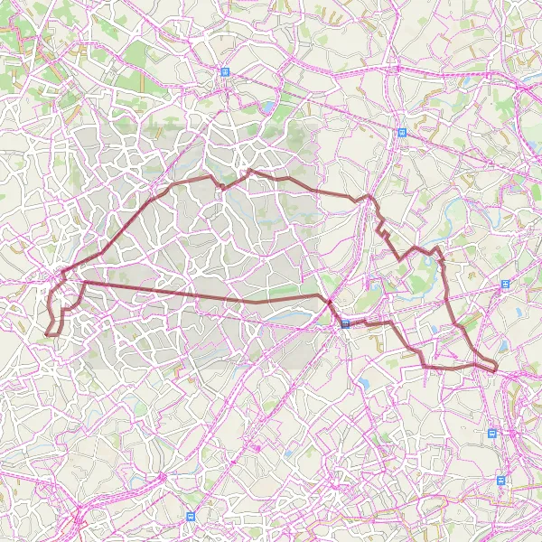 Map miniature of "Off the Beaten Gravel Paths" cycling inspiration in Prov. Oost-Vlaanderen, Belgium. Generated by Tarmacs.app cycling route planner