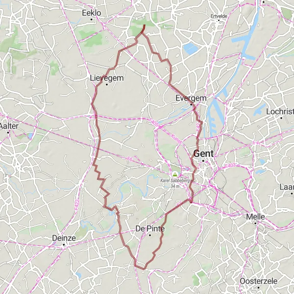 Miniature de la carte de l'inspiration cycliste "Tour de la Campagne Rustique" dans la Prov. Oost-Vlaanderen, Belgium. Générée par le planificateur d'itinéraire cycliste Tarmacs.app