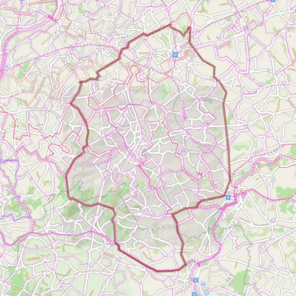 Map miniature of "Discovering Gravel Paths in East Flanders" cycling inspiration in Prov. Oost-Vlaanderen, Belgium. Generated by Tarmacs.app cycling route planner