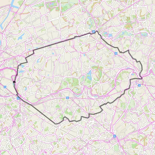 Karten-Miniaturansicht der Radinspiration "Radtour nach Lokeren" in Prov. Oost-Vlaanderen, Belgium. Erstellt vom Tarmacs.app-Routenplaner für Radtouren