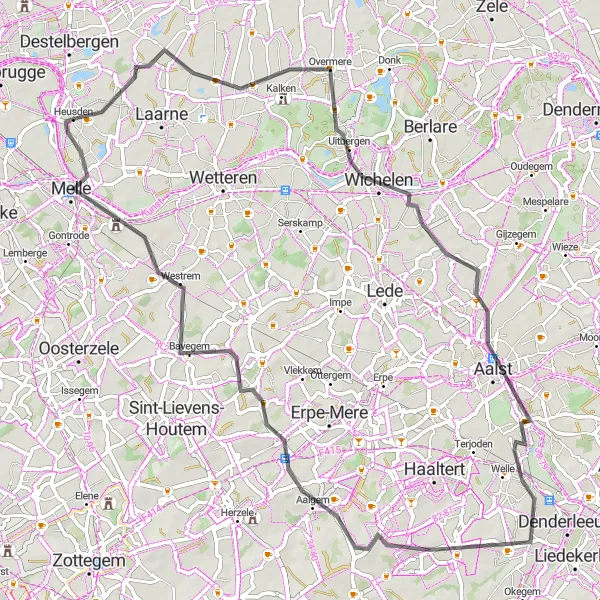 Karten-Miniaturansicht der Radinspiration "Entspannte Radtour durch Oost-Vlaanderen" in Prov. Oost-Vlaanderen, Belgium. Erstellt vom Tarmacs.app-Routenplaner für Radtouren