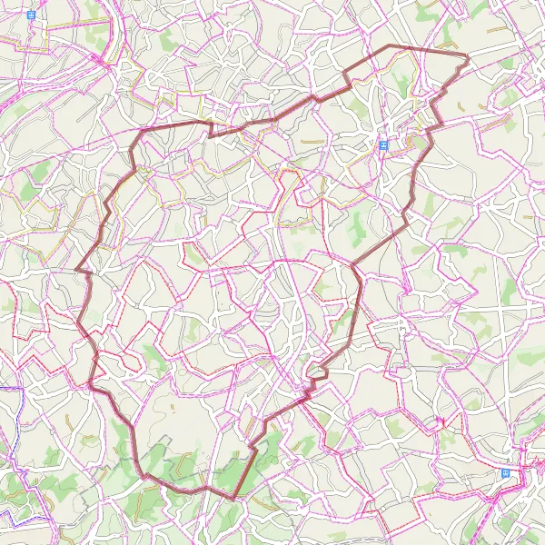 Miniatuurkaart van de fietsinspiratie "Avontuurlijk Graveltocht door Oost-Vlaanderen" in Prov. Oost-Vlaanderen, Belgium. Gemaakt door de Tarmacs.app fietsrouteplanner