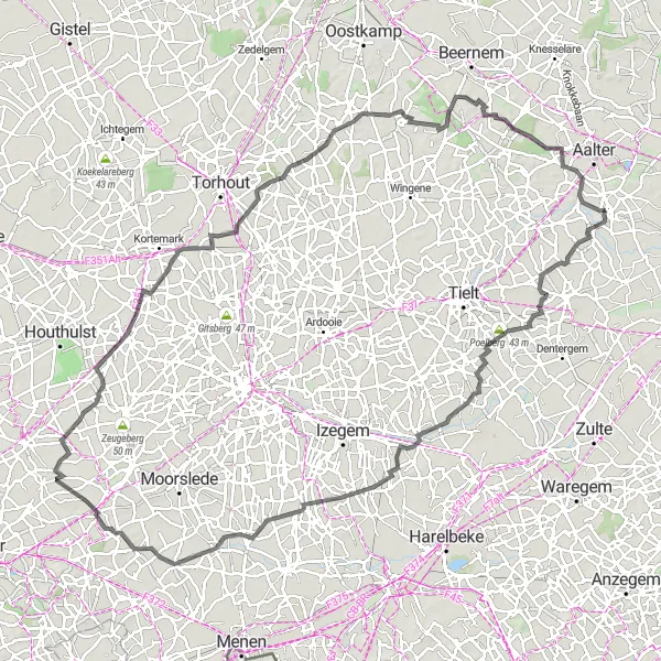 Karten-Miniaturansicht der Radinspiration "Rund um Lotenhulle" in Prov. Oost-Vlaanderen, Belgium. Erstellt vom Tarmacs.app-Routenplaner für Radtouren