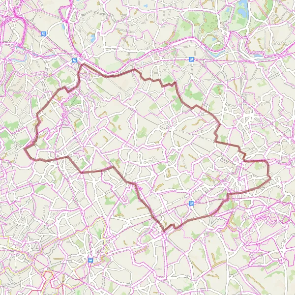 Miniature de la carte de l'inspiration cycliste "Les collines de Sint-Lievens-Houtem" dans la Prov. Oost-Vlaanderen, Belgium. Générée par le planificateur d'itinéraire cycliste Tarmacs.app