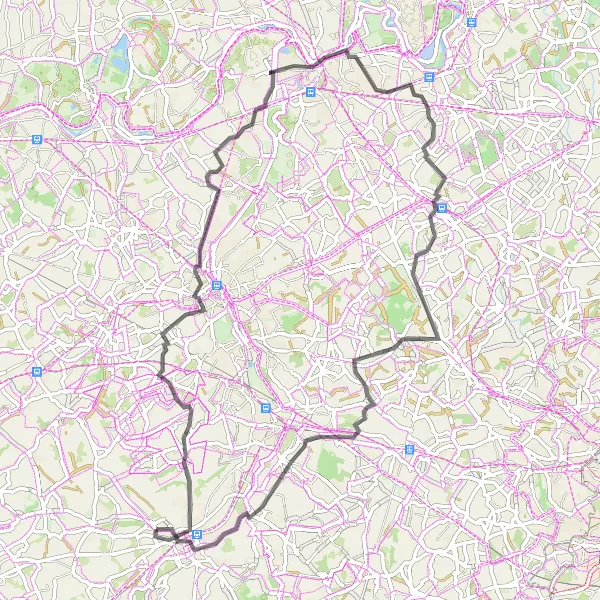 Karten-Miniaturansicht der Radinspiration "Road-Tour durch ländliche Umgebungen" in Prov. Oost-Vlaanderen, Belgium. Erstellt vom Tarmacs.app-Routenplaner für Radtouren