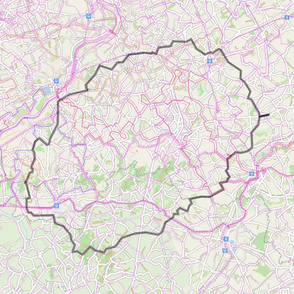 Map miniature of "Ophasselt - Road Cycling Adventure" cycling inspiration in Prov. Oost-Vlaanderen, Belgium. Generated by Tarmacs.app cycling route planner