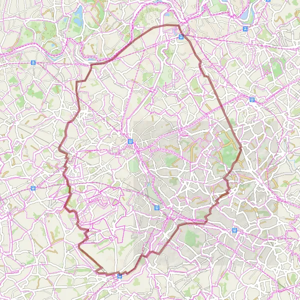 Map miniature of "Magical Gravel Route" cycling inspiration in Prov. Oost-Vlaanderen, Belgium. Generated by Tarmacs.app cycling route planner