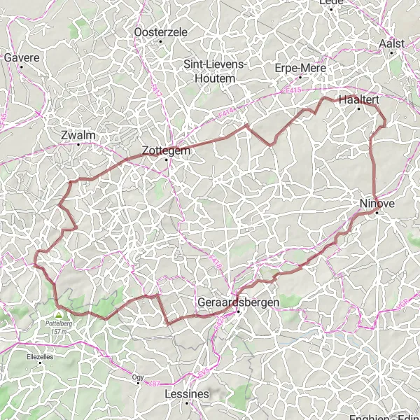 Miniature de la carte de l'inspiration cycliste "Aventure Plein Air en Campagne" dans la Prov. Oost-Vlaanderen, Belgium. Générée par le planificateur d'itinéraire cycliste Tarmacs.app