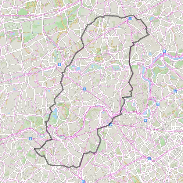 Map miniature of "Gent-Oudenaarde Epic Ride" cycling inspiration in Prov. Oost-Vlaanderen, Belgium. Generated by Tarmacs.app cycling route planner