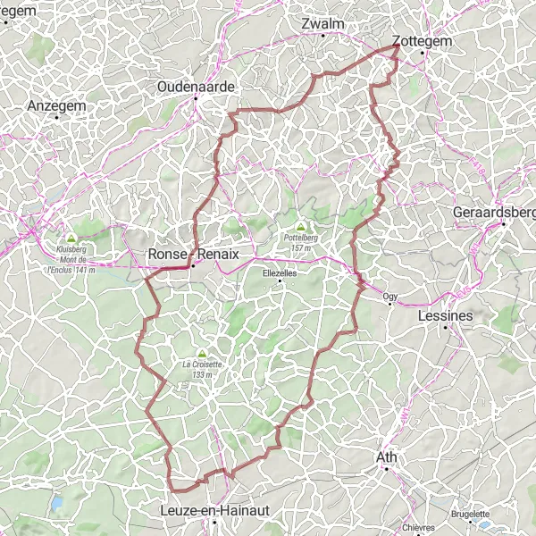 Miniatuurkaart van de fietsinspiratie "Rondrit Strijpen - Roborst" in Prov. Oost-Vlaanderen, Belgium. Gemaakt door de Tarmacs.app fietsrouteplanner