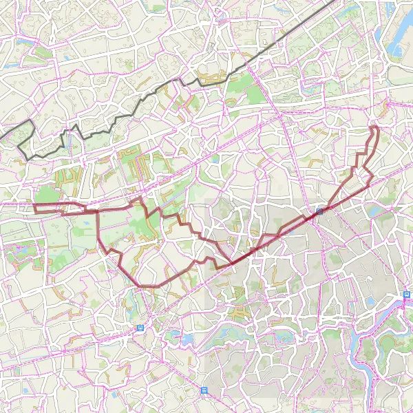 Miniatuurkaart van de fietsinspiratie "Avontuurlijke gravelroute door Belsele en Daknam" in Prov. Oost-Vlaanderen, Belgium. Gemaakt door de Tarmacs.app fietsrouteplanner