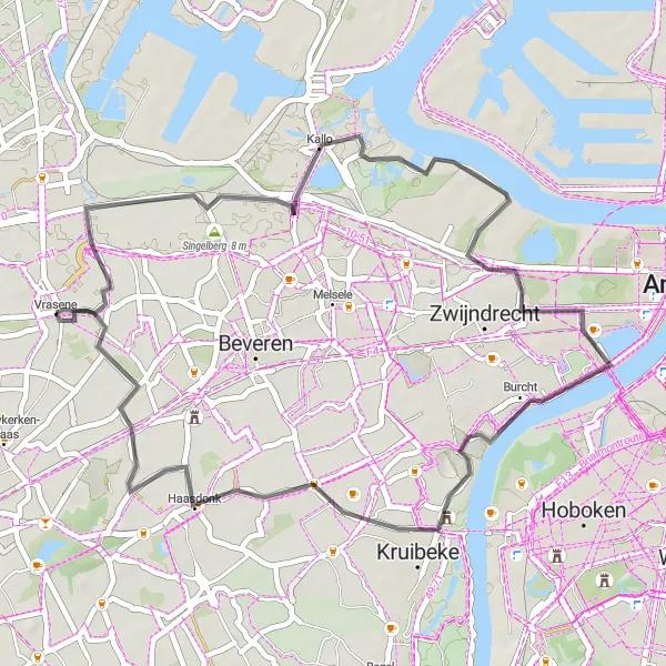 Karten-Miniaturansicht der Radinspiration "Radtour entlang historischer Stätten" in Prov. Oost-Vlaanderen, Belgium. Erstellt vom Tarmacs.app-Routenplaner für Radtouren
